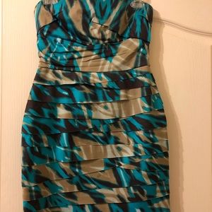 Bebe strapless bondage dress mob wife style HOCO formal Y2K style